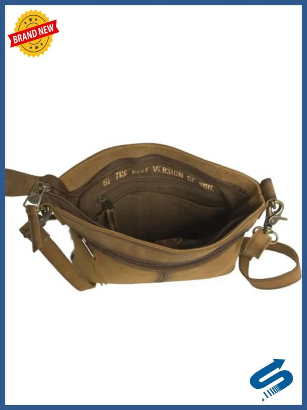 Genuine Hair on Hide Crossbody Hobo Bag with Zip Top